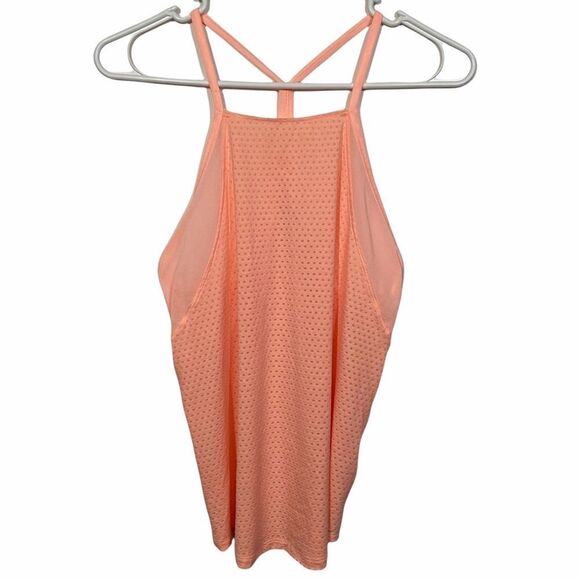 Athleta Peach Laser Cut Strappy Activewear Tank Top - Picture 1 of 3